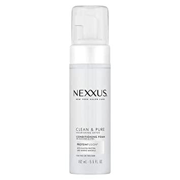 Nexxus Clean & Pure Conditioning Hair Foam Moisturizing Conditioner For Fine Or Thin Hair With ProteinFusion Silicone, Dye And Paraben Free 5.5 oz (10605592005883)