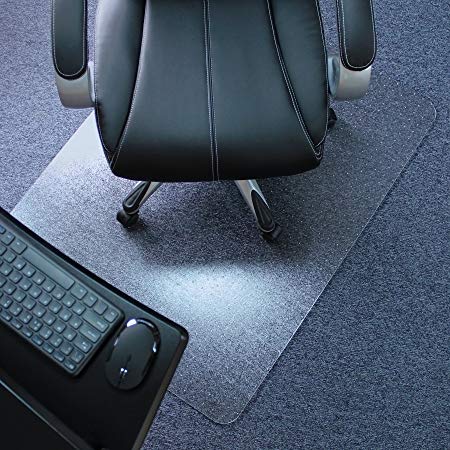 Marvelux 75 x 120cm (30" x 47") Polycarbonate (PC) Rectangular Chair Mat for Low, Standard and Medium Pile Carpets | Transparent Carpet Protector | Multiple Sizes