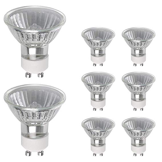 Vicloon GU10 Halogen spotlights, 8 pcs GU10 Halogen Lights Bulbs 50W 220-240V Bulbs Dimmable Warm White