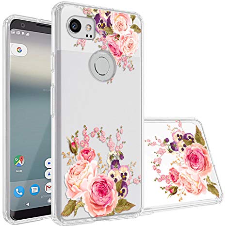 Google Pixel 2 XL Case,Topnow [Anti-Scratch PC   Shockproof Anti-Drop Soft TPU] Advanced Printing Pattern Phone Cases Glossy Drawing Design Cover for Google Pixel 2 XL(Pink Rose)