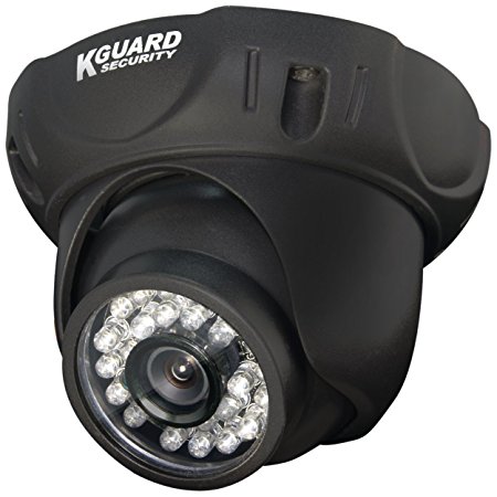 KGUARD SecurityInc. CAM KIT-FD237EPK  480TVL 82-Feet Night Vision Outdoor Day and Night Dome Camera (Black)
