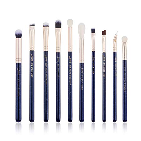 Jessup 10pcs Eye Makeup Brushes,Professional Eye Shadow Concealer Eyebrow Lip Eye Liner Blending Powder Brush Set T482 (Blue)