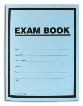 BookFactory® Exam Blue Book / Blue Exam Book / Blue Test Book (10 Book Pack) (Ruled Format - 8.5" x 11" - 16 Numbered Pages) Saddle Stitched (LAB-016-7RSS (Exam Book)10 PK)