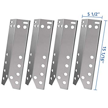 X Home Grill Heat Shield Replacement Parts for Kenmore 122.16641901, 122.16431010, Nexgrill 720-0670A, 4-Pack Stainless Steel Heat Plate Tent Flame Tamer BBQ Burner Cover (15 1/16" x 5 1/2")