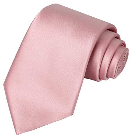 KissTies Solid Satin Tie Pure Color Necktie Mens Ties   Gift Box