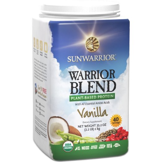 Sunwarrior - Warrior Blend, RAW Plant Based Protein, Vanilla, 40 Servings (2.2 lbs)