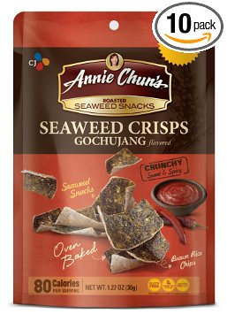 Annie Chun's Seaweed Crisps, Gochujang, 1.27 Ounce (Pack of 10)