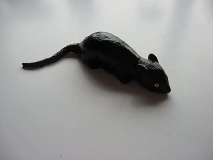 10cm Small Sticky Black Rat - Party Bag Toys - Halloween Decoration (HL333)