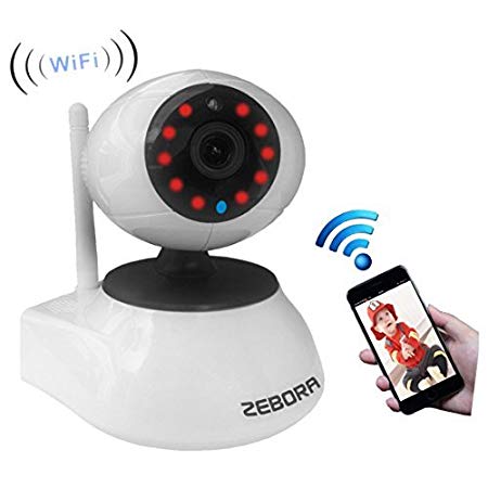 ZEBORA Baby/Pet Monitor,Through Free Mobil App SuperHD 960P Internet WiFi Wireless Network IP Security Surveillance Video Camera, Pet and Nanny Monitor with Pan and Tilt (White)