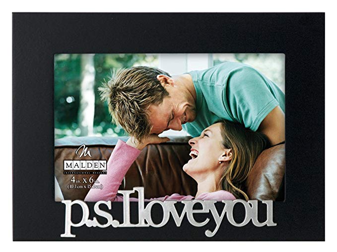 Malden International Designs Expressions P.S. I Love You Picture Frame, 4x6, Black