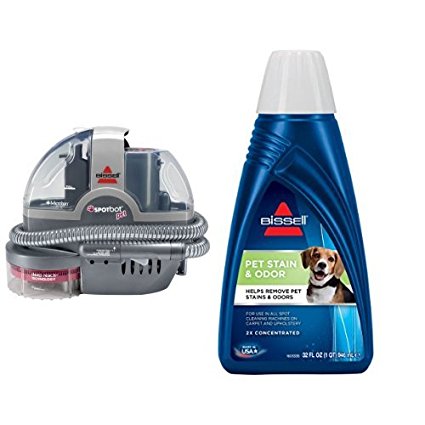 Pet Stain Remover Bundle - SpotBot Pet Spot and Stain Cleaner   Bissell 2x Pet Stain and Odor Portable Machine Formula, 32 oz