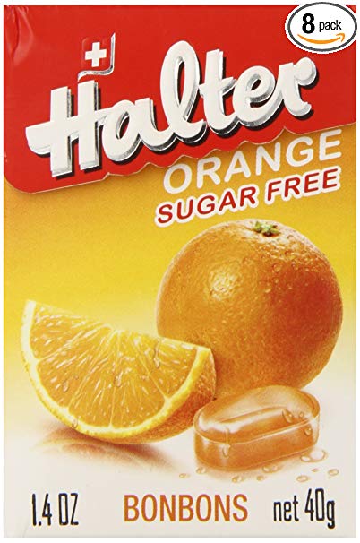 Halter Sugar Free Candy, Orange, 1.4-Ounce Boxes (Pack of 8)