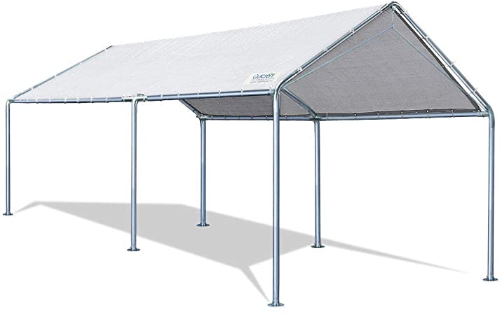 Quictent 10X20'ft Upgraded Heavy Duty Carport Car Canopy Party Tent with 3 Reinforced Steel Cables-Gainsboro