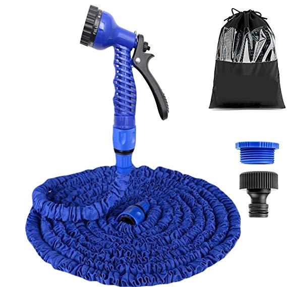 AILUZE 100FT Garden Hose,Expanding Garden Water Hose Pipe with 7 Function Spray Gun, 3 Times Expandable Watering Hose ，Flexible Magic Hose Anti-leakage Lightweight Easy Storage（Blue）