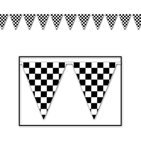 Checkered Pennant Banner Party Accessory (3 count) (1/Pkg) ...