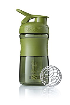 BlenderBottle SportMixer Tritan Grip Shaker Bottle, Moss Green, 20-Ounce