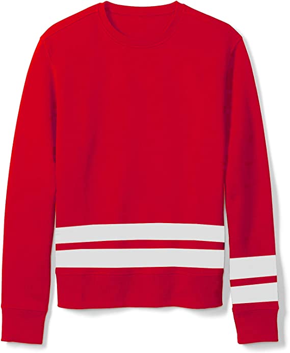 Ouber Men's Long Stripe Crewneck Pullover Trendy Sweatshirt