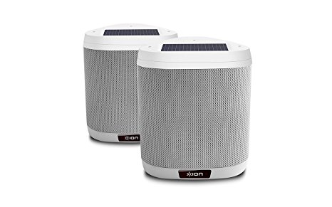 ION Audio Keystone | Mountable Wireless Solar-Rechargeable Outdoor Stereo Speakers with Remote Control (Pair)