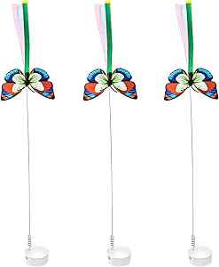 Potaroma Pack of 3 Butterfly Refills 3 in 1 Hide and Seek Cat Toys