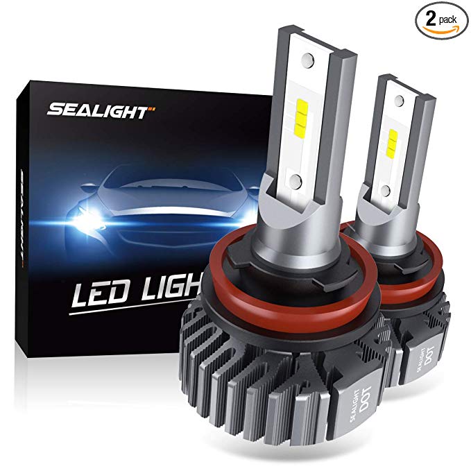 SEALIGHT H11 H9 H8 LED Headlight Bulbs Fanless 6000K White Low Beam H16 Fog lights CSP Chips Halogen Headlight Replacement 30W 5000Lumens