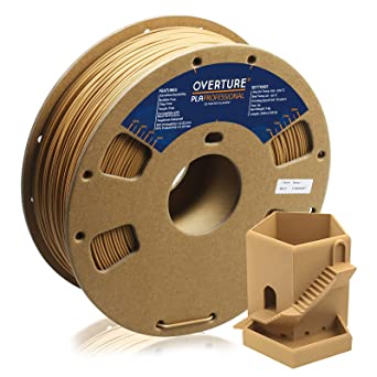 OVERTURE PLA Plus (PLA+) Filament 1.75mm PLA Professional Toughness Enhanced PLA Roll, Cardboard Spool, Premium PLA 1kg(2.2lbs), Dimensional Accuracy 99% Probability +/- 0.03mm (Brown)