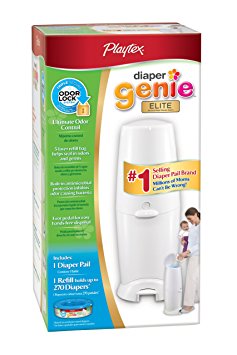 Playtex Diaper Genie Elite Diaper Disposal Pail, White (Discontinued by Manufacturer)