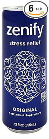 Zenify Original All Natural Sparkling Calming Stress Relief Beverage, Formula with L-Theanine, GABA, Vitamin B6, and Glycine, Non-GMO, Gluten-Free, Vegan, 12 Fl Ounce (Pack of 12)