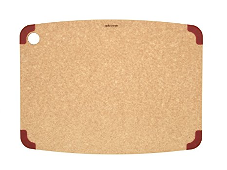 Epicurean Non-Slip Series Cutting Board, 17.5-Inch by 13-Inch, Natural/Red