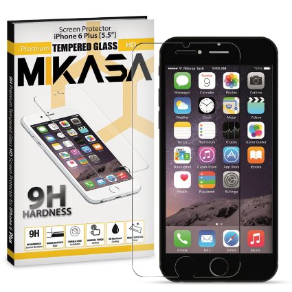 iPhone 6 Plus  9H Tempered Glass  Premium Screen Protector  55 Inch  MIKASA TECH iPhone 6s Plus 3D Touch Compatible for iPhone 6s Plus Shatter Resistant Oleophobic Coating