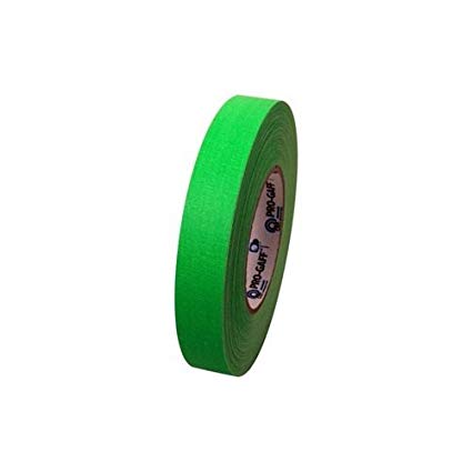 Pro Gaff / Gaffers Tape .5, 1, 2, 3, & 4 Inch Widths X Variable Lengths, 1 Inch, Fl. Green