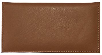 Light Brown Basic Leather Checkbook Cover