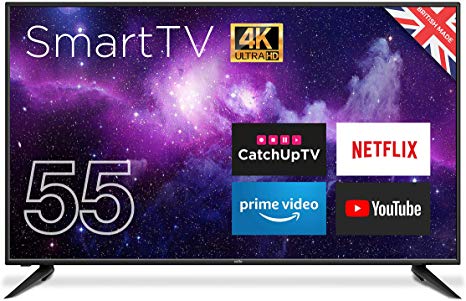 Cello C55RTS 55” 4K Ultra HD LED Smart TV with Wi-Fi Download Netflix, Prime, YouTube, Catch Up TV Apps. Made In The UK