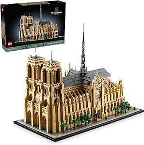 LEGO Architecture Notre-Dame de Paris Replica, Architectural Model Kit, Collectible Building Set for Adults, Build and Display Souvenir, Graduation Gift Idea for Lovers of History and Travel, 21061