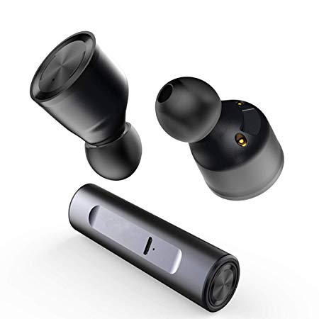 True Wireless Earbuds S5 Bluetooth 5.0, 5-Hour Continuous Playtime, Graphene Driver, IPX7 Waterproof TWS for iOS & Android (Jet Black)