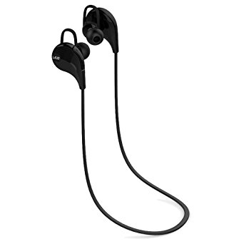 Laud Sports Wireless Headphones, Sweatproof In-Ear Bluetooth Earphones 6 Hours Play-time Stereo with Mic (Black)