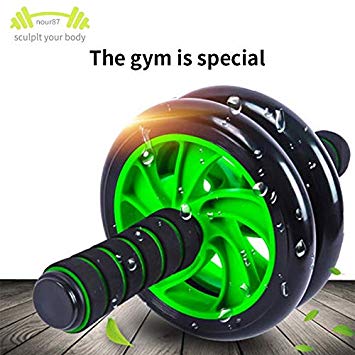 Nour87 Abdominal Ab Roller Wheel Workout Gym, Exercise Muscle and Fitness Machine Trainer, with a Knee Pad