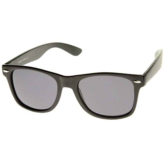 zeroUV - Matte Finish Reflective Color Mirror Lens Large Square Horn Rimmed Sunglasses 55mm