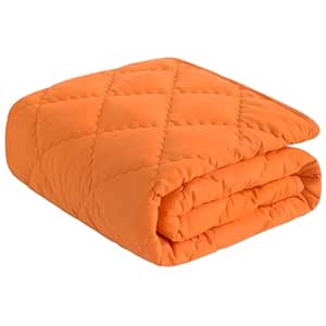 NTBAY Down Alternative Oversized Toddler Comforter, Super Soft and Warm Solid Color Baby Crib Quilted Blanket, 43x60 inches, Orange