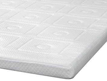 SensorPEDIC Luxury Extraordinaire 3-Inch Quilted Memory Foam Mattress Topper, King Size, White