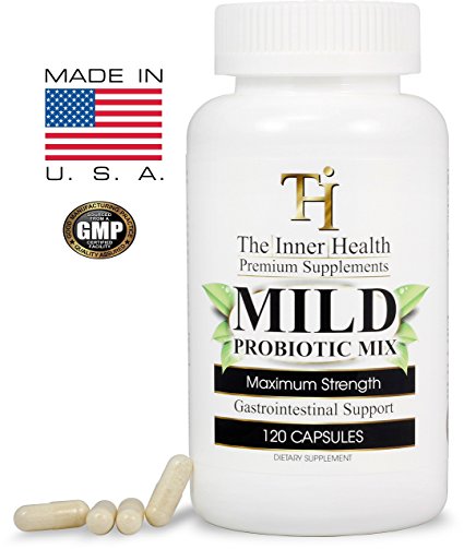 Mild Probiotic Mix -120 Capsules -Natural Potent Formula For Gastrointestinal Support Containing Lactobacillus rhamnosus, Lactobacillus acidophilus, Lactobacillus casei, Bifidobacterium bifidum & More