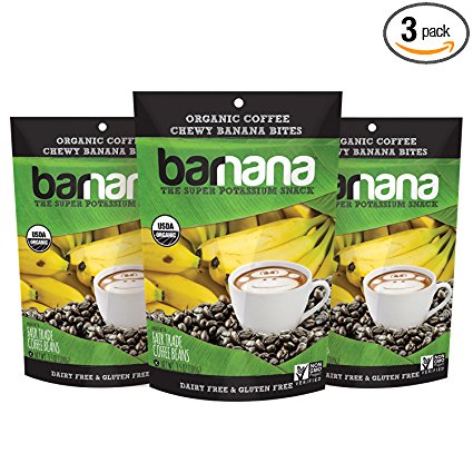 Barnana Organic Chewy Banana Bites, Coffee, 3.5 Ounce, 3 Count