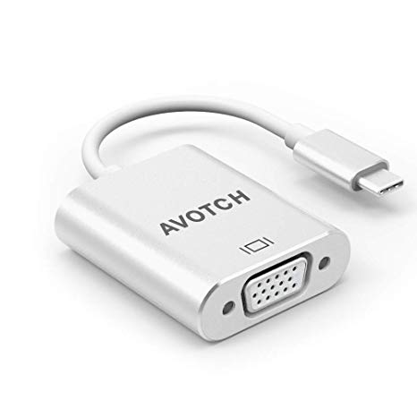USB C to VGA Adapter,AVOTCH USB 3.1 Type C (USB-C) to VGA Adapter with Aluminium Case for 2017 MacBook Pro/Samsung Galaxy S8