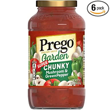 Prego Garden Harvest Mushroom & Green Pepper Italian Sauce, 1.48 Pound (Pack of 6)