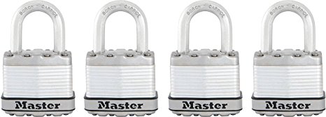 Master Lock Padlock, Magnum Laminated Steel Lock, 1-3/4 in. Wide, M1XQ (Pack of 4-Keyed Alike)