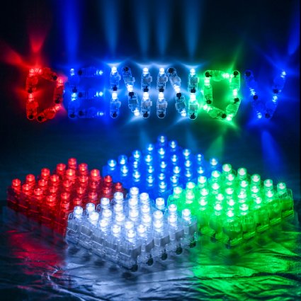 Dennov 100 LED Finger Lights Beams Light Up Toys Party Favors Supplies, Assorted Color