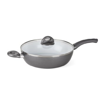 Bialetti 07223 Aeternum Easy Covered Deep Saute Pan, 11-inch, Silver