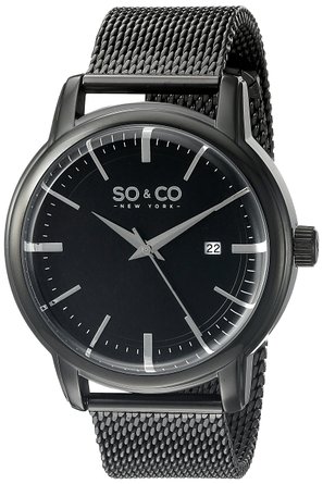 SO & CO New York  Men's 5207.4 Madison Analog Display Quartz Black Watch