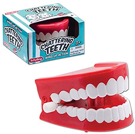 Wind-up Chattering Teeth Novelty April Fools Classic Gag Toy
