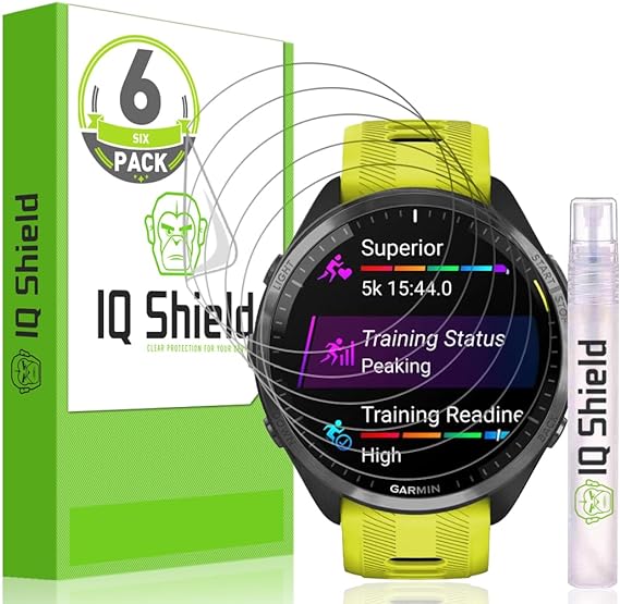 IQShield Screen Protector Compatible with Garmin Forerunner 965 (6-Pack) Anti-Bubble Clear Film,1.4INCH