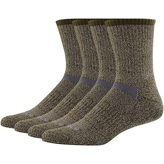 66.6% Merino Wool Hiking Socks, MK MEIKAN Men's Trekking Cushion Crew Socks 1, 3, 4, 6 Pairs